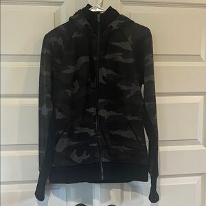 Athleta Black and Gray Camouflage Jacket